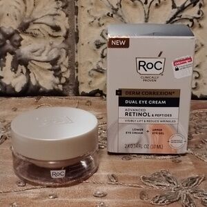 RoC Derm Correction Dual Eye Cream Advanced Retinol & Peptides 2x0.34 oz. NIB